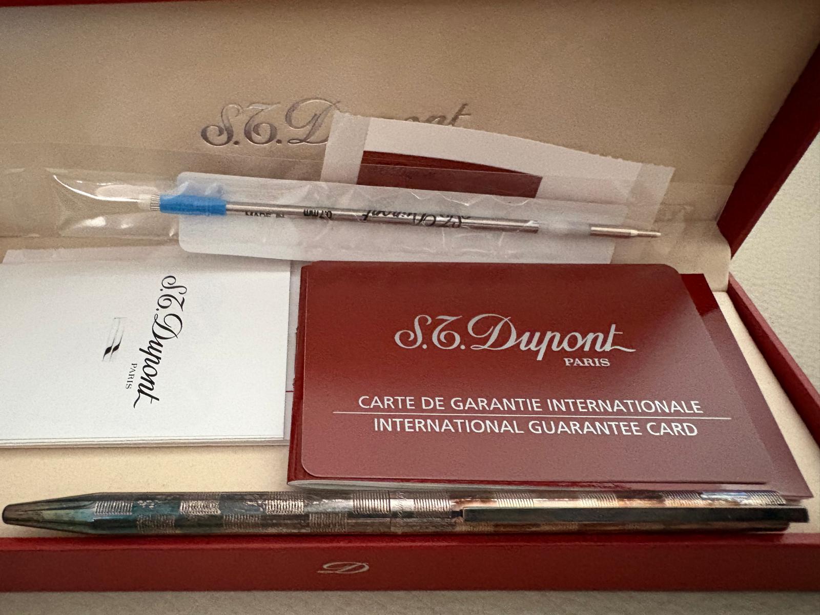 S.T. Dupont Classique Circles ballpoint with its box, guarantee card and refill