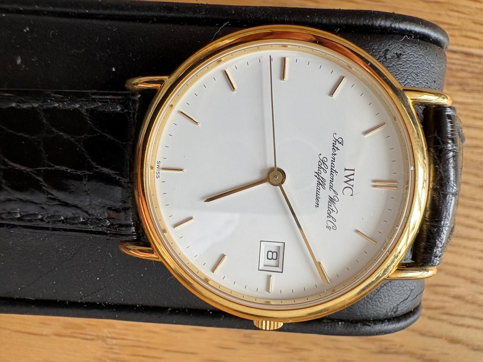 IWC vintage dress watch dial and case detail